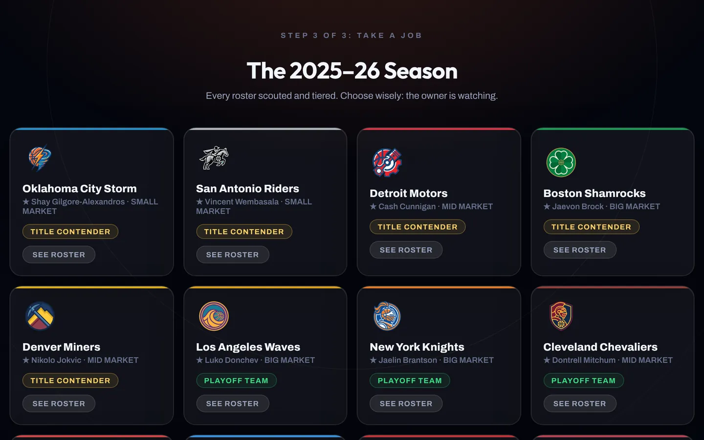 Picking a team to take over